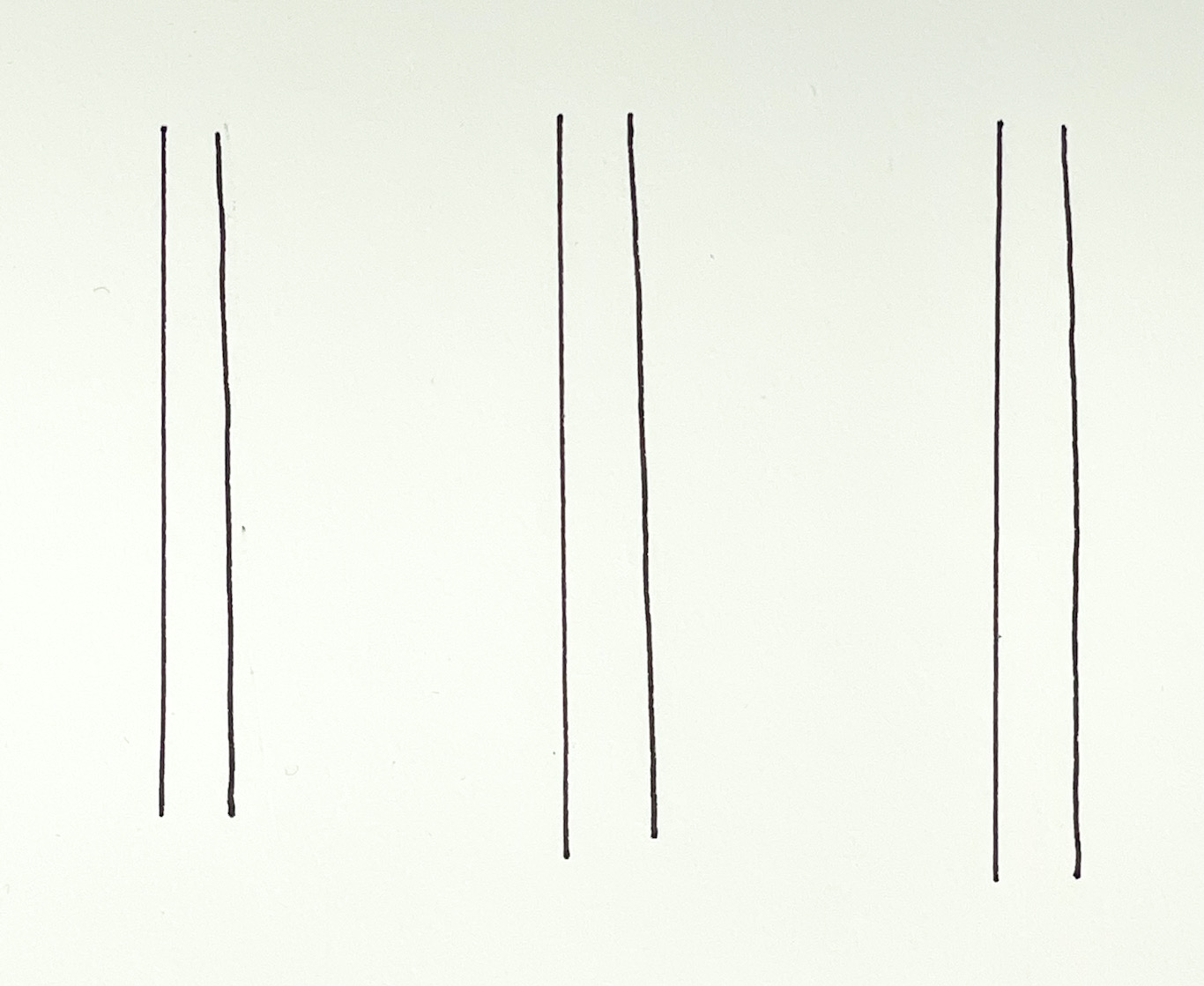 Ruler straight line as practice gauge for freehand straight line