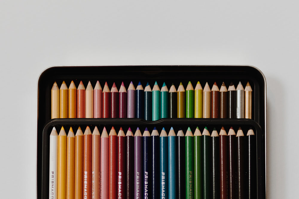 Display of Prismacolor Colored Pencils