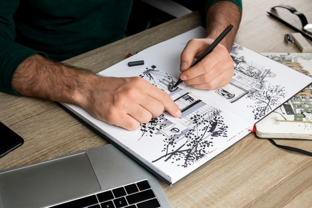 artist sketching